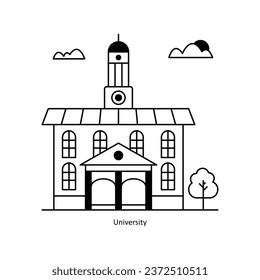University vector Solid  Design illustration. Symbol on White background EPS 10 File 