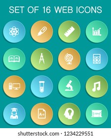 university web icons on colorful round buttons