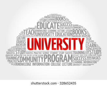 UNIVERSITY word cloud, education concept