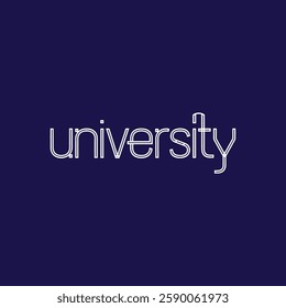 University Written Text Typography Vector Illustration Template with Academic Background Wallpaper for Educational and Inspirational Concept Design