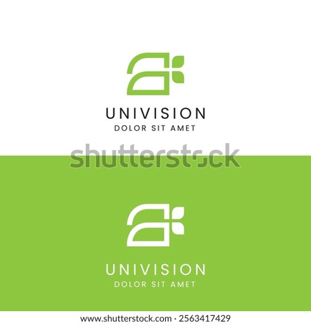 Univision Nature Green Logo A Letter