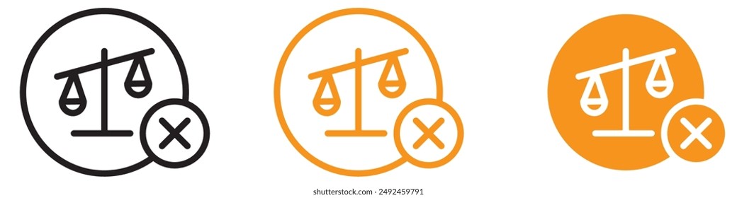 Unjust Unfair Icon for Equality and Justice Graphics Ideal for Representing Inequality and Unfair Practices