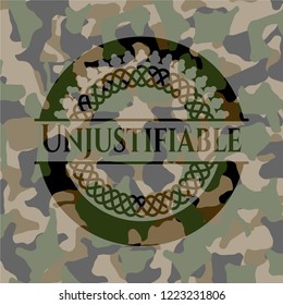 Unjustifiable on camouflaged pattern