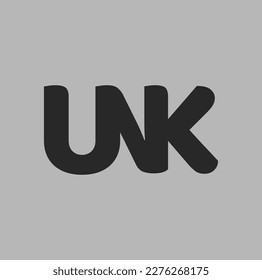 UNK company name initial letters icon. UNK monogram.