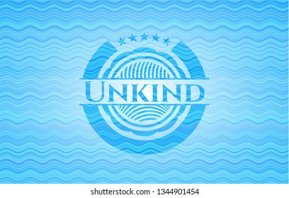 Unkind water representation badge background.