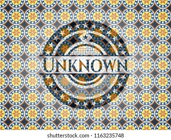 Unknown arabesque badge. arabic decoration.