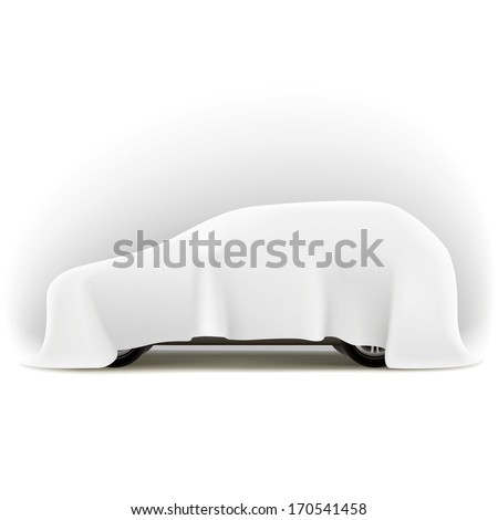 Unknown Auto. Illustration of an unknown car any brand coated fabric on white background.