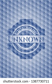 Unknown blue hexagon emblem. Vector Illustration. Detailed.