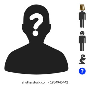 Icono de cuerpo desconocido con estilo plano. Icono de cuerpo desconocido vector aislado ilustraciones sobre un fondo blanco, estilo simple. Se agregaron algunos iconos similares.