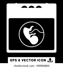 Unknown Calendar Page icon. Vector EPS illustration style is flat iconic symbol, white color.