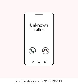 Unknown Caller Number Vector Outline Illustration Stock Vector (Royalty