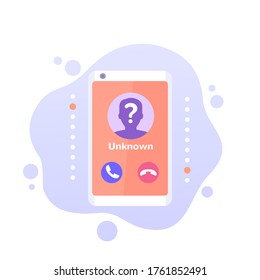 Unknown Caller, Phone Call Vector Icon