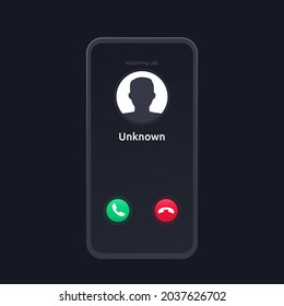 Unknown Caller, Scam Phone Call, Vector Interface Design