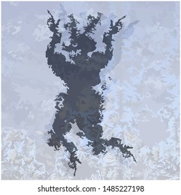 Unknown character.
Abstract vector drawing of a hare-like humanoid creature.