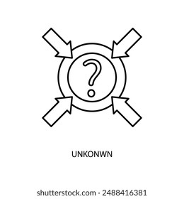 Unknown concept line icon. Simple element illustration. Unknown concept outline symbol design.