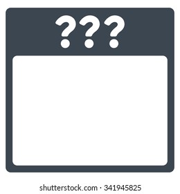 Unknown Date vector icon. Style is flat symbol, smooth blue color, rounded angles, white background.