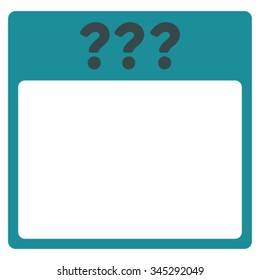 Unknown Date vector icon. Style is bicolor flat symbol, soft blue colors, rounded angles, white background.