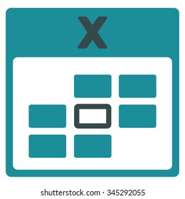 Unknown Date vector icon. Style is bicolor flat symbol, soft blue colors, rounded angles, white background.