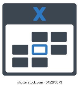 Unknown Date vector icon. Style is bicolor flat symbol, smooth blue colors, rounded angles, white background.
