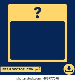 Unknown Day Calendar Page icon. Vector EPS illustration style is flat iconic symbol, yellow color.