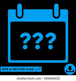 Unknown Day Calendar Page icon. Vector EPS illustration style is flat iconic symbol, blue color.