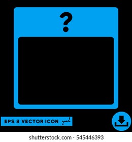 Unknown Day Calendar Page icon. Vector EPS illustration style is flat iconic symbol, blue color.
