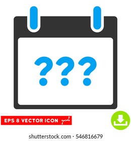 Unknown Day Calendar Page icon. Vector EPS illustration style is flat iconic bicolor symbol, blue and gray colors.