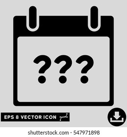 Unknown Day Calendar Page icon. Vector EPS illustration style is flat iconic symbol, black color.