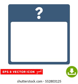 Unknown Day Calendar Page icon. Vector EPS illustration style is flat iconic symbol, blue color.