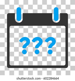 Unknown Day Calendar Page icon. Vector illustration style is flat iconic bicolor symbol, blue and gray colors, transparent background. Designed for web and software interfaces.