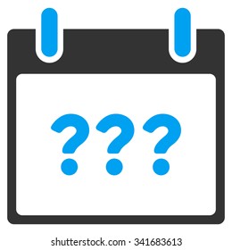 Unknown Day vector icon. Style is bicolor flat symbol, blue and gray colors, rounded angles, white background.