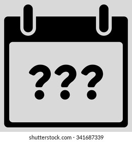 Unknown Day vector icon. Style is flat symbol, black color, rounded angles, light gray background.
