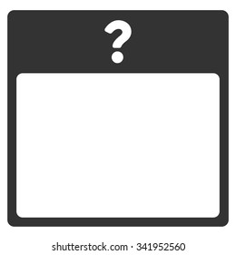 Unknown Day vector icon. Style is flat symbol, gray color, rounded angles, white background.