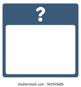 Unknown Day vector icon. Style is flat symbol, blue color, rounded angles, white background.