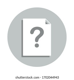 unknown document badge icon. Simple glyph, flat vector of web icons for ui and ux, website or mobile application