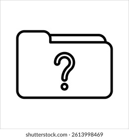 Unknown folder Icon Symbol isolated white background. vector illustration. color editable. 