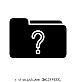 Unknown folder Icon Symbol isolated white background. vector illustration. color editable. 