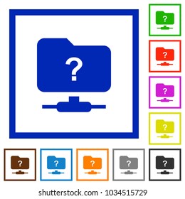 Unknown FTP flat color icons in square frames on white background