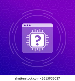 unknown hardware icon with microchip, vector