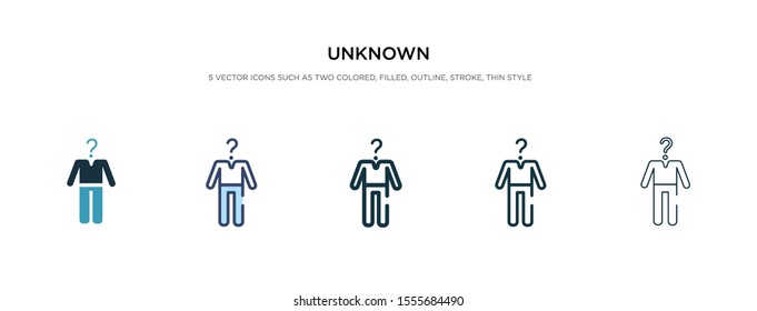 unknown icon in different style vector illustration. two colored and black unknown vector icons designed in filled, outline, line and stroke style can be used for web, mobile, ui