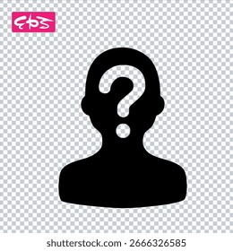 Unknown icon, random user icon, visitor icon, EPS format vector icon illustration file