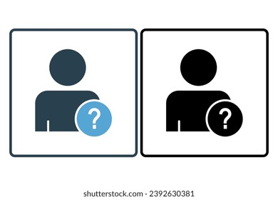 unknown icon. icon related to confusion. solid icon style. simple vector design editable