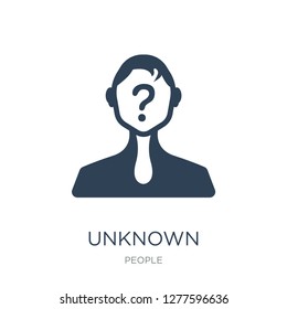 unknown icon vector on white background, unknown trendy filled icons from People collection, unknown vector illustration