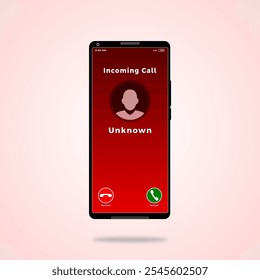 unknown incoming call on smartphone illustration