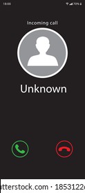 Unknown incoming call for smart phone screen