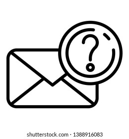 Unknown letter icon. Outline unknown letter vector icon for web design isolated on white background