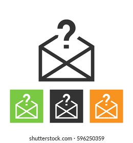 Unknown mail envelope Icon in trendy flat style isolated on grey background. Mail symbol for your web site design, logo, app, UI. Vector illustration, EPS10.