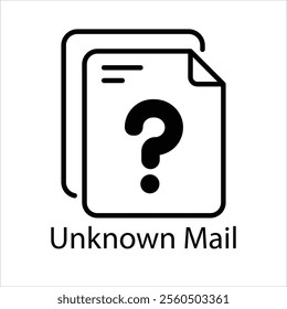 Unknown Mail Vector icon stock illustration