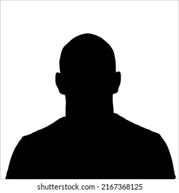 Unknown male person silhouette on white background