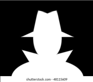 Unknown man in hat. Intruder. Spy. Stranger.